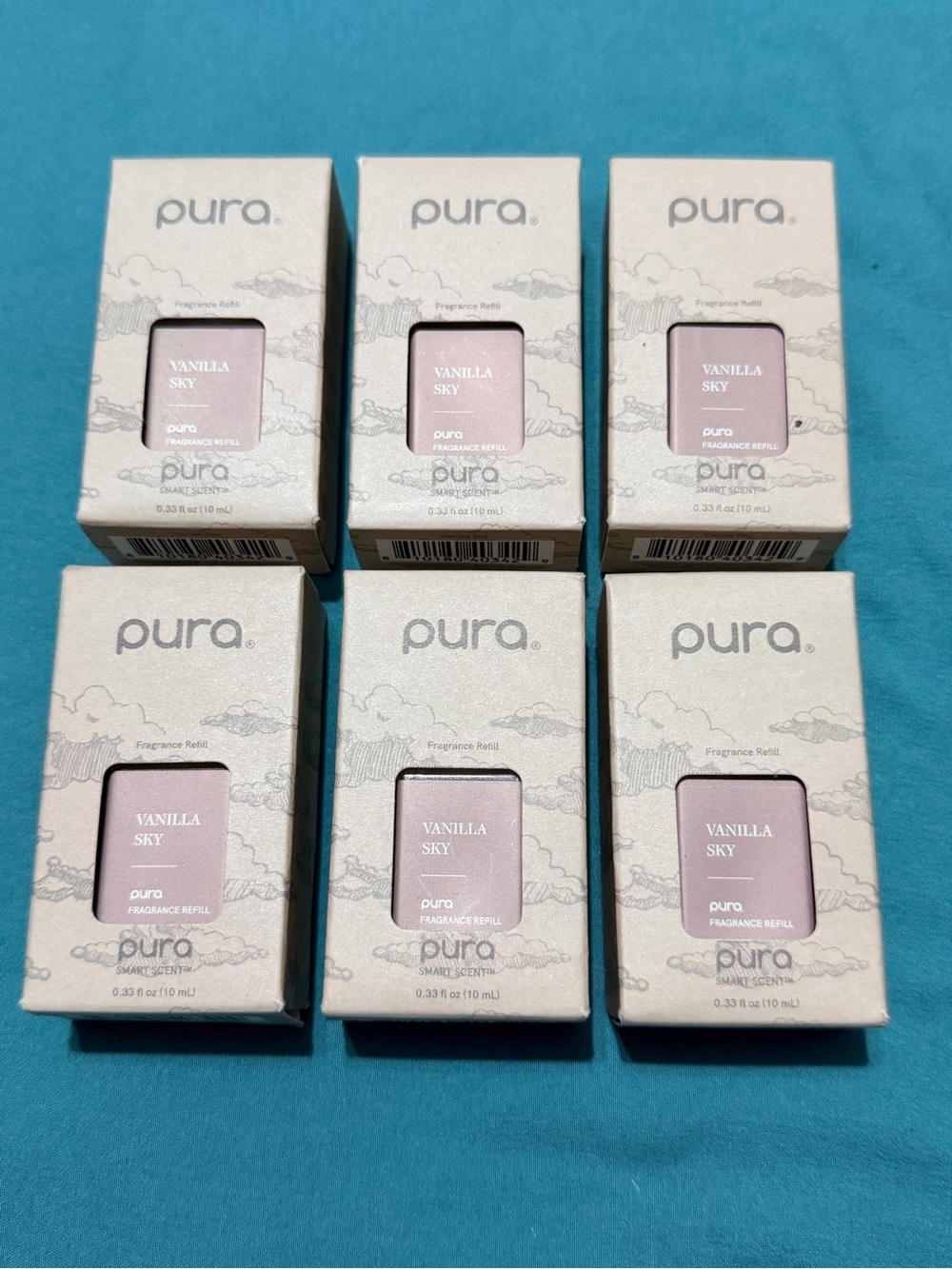 Pura Vanilla Sky Fragrance Refill Lot of 6 Smart Scent 0.33 oz 10mL NEW